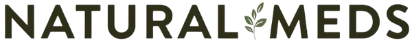 Logo of Natural Meds with a leaf design above the text